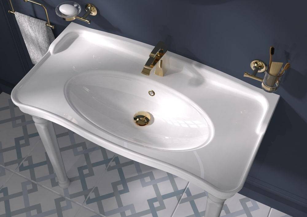 Creavit Antik Etajerli Lavabo Beyaz 100cm - 3