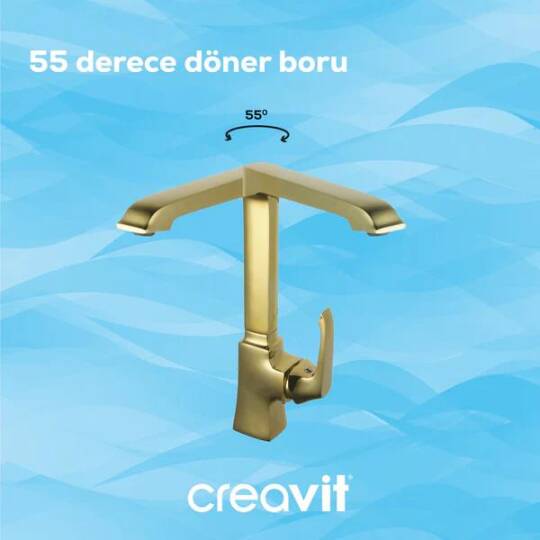 Creavit Avangart Mutfak Armatürü Altın - 2
