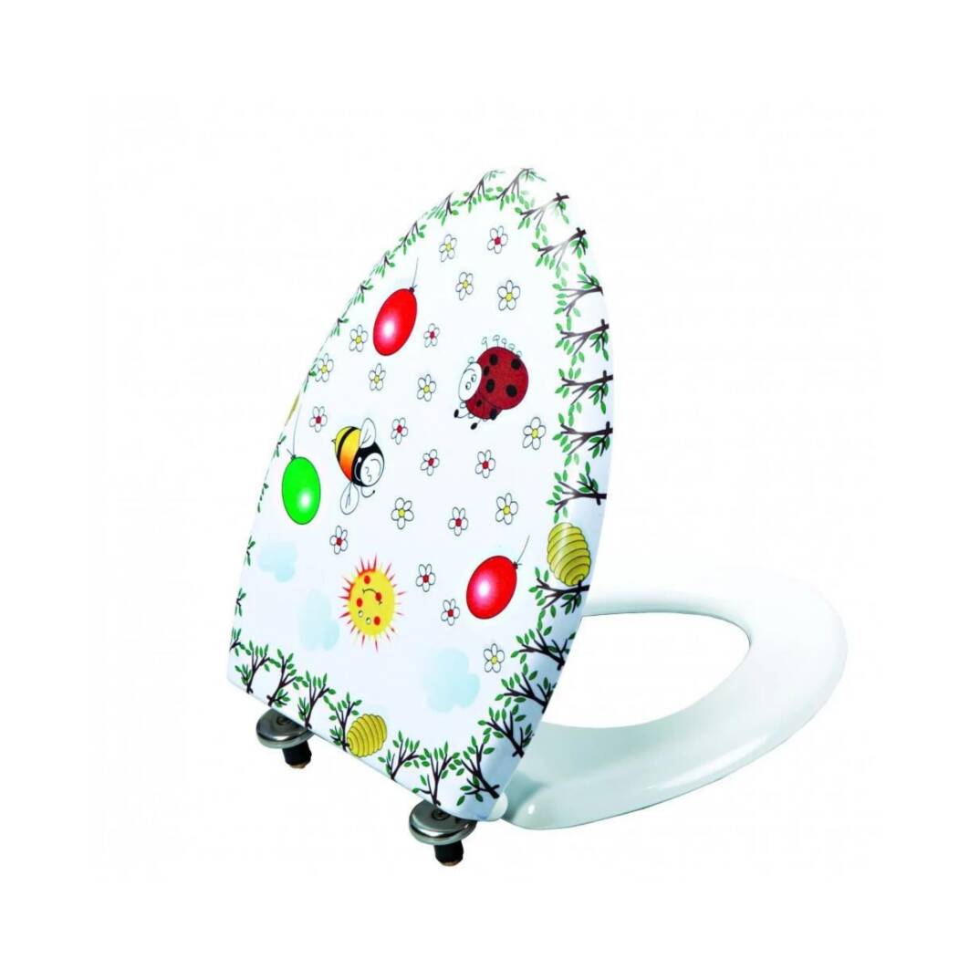 Creavit Çocuk Duroplast Metal Menteşeli Klozet Kapağı Beyaz Dekorlu - 1