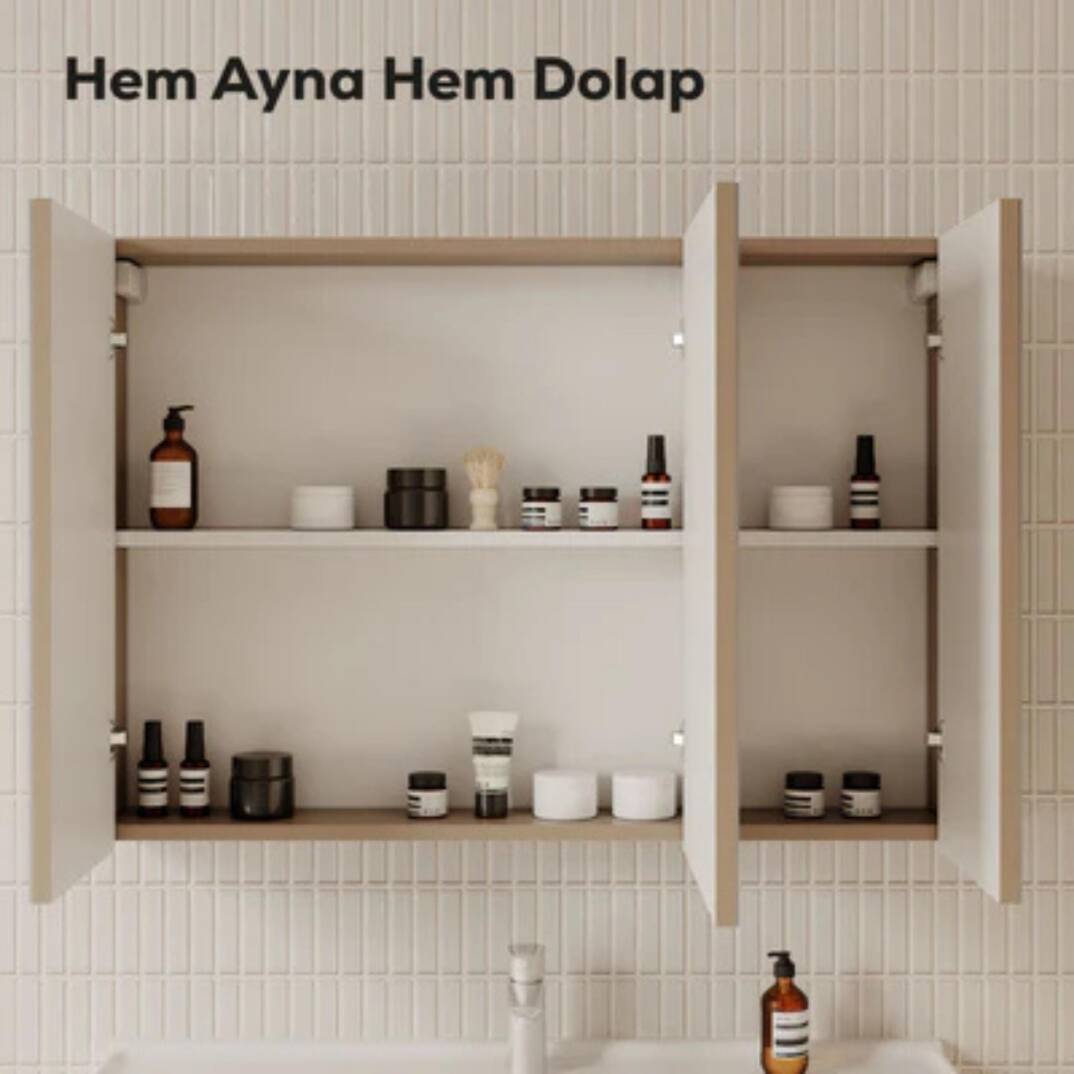 Creavit D20 Aynalı Dolap Beyaz 1000x700x130mm - 3