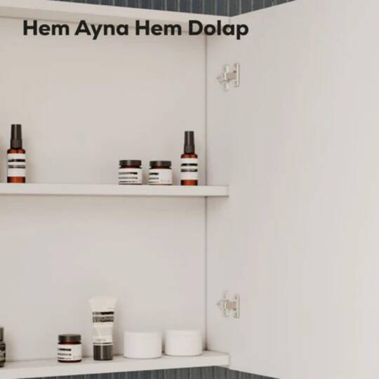 Creavit D20 Aynalı Dolap Beyaz 800x700x130mm - 2