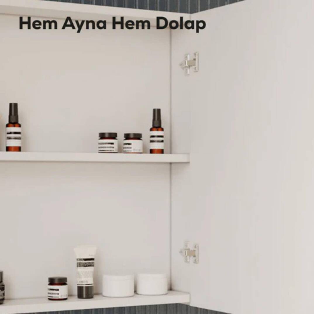 Creavit D20 Aynalı Dolap Beyaz 800x700x130mm - 2