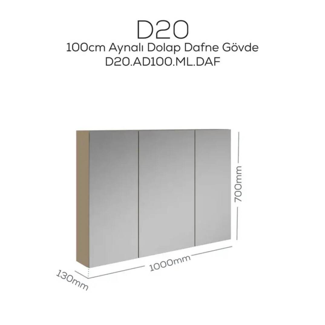 Creavit D20 Aynalı Dolap Dafne 1000x700x130 mm - 1