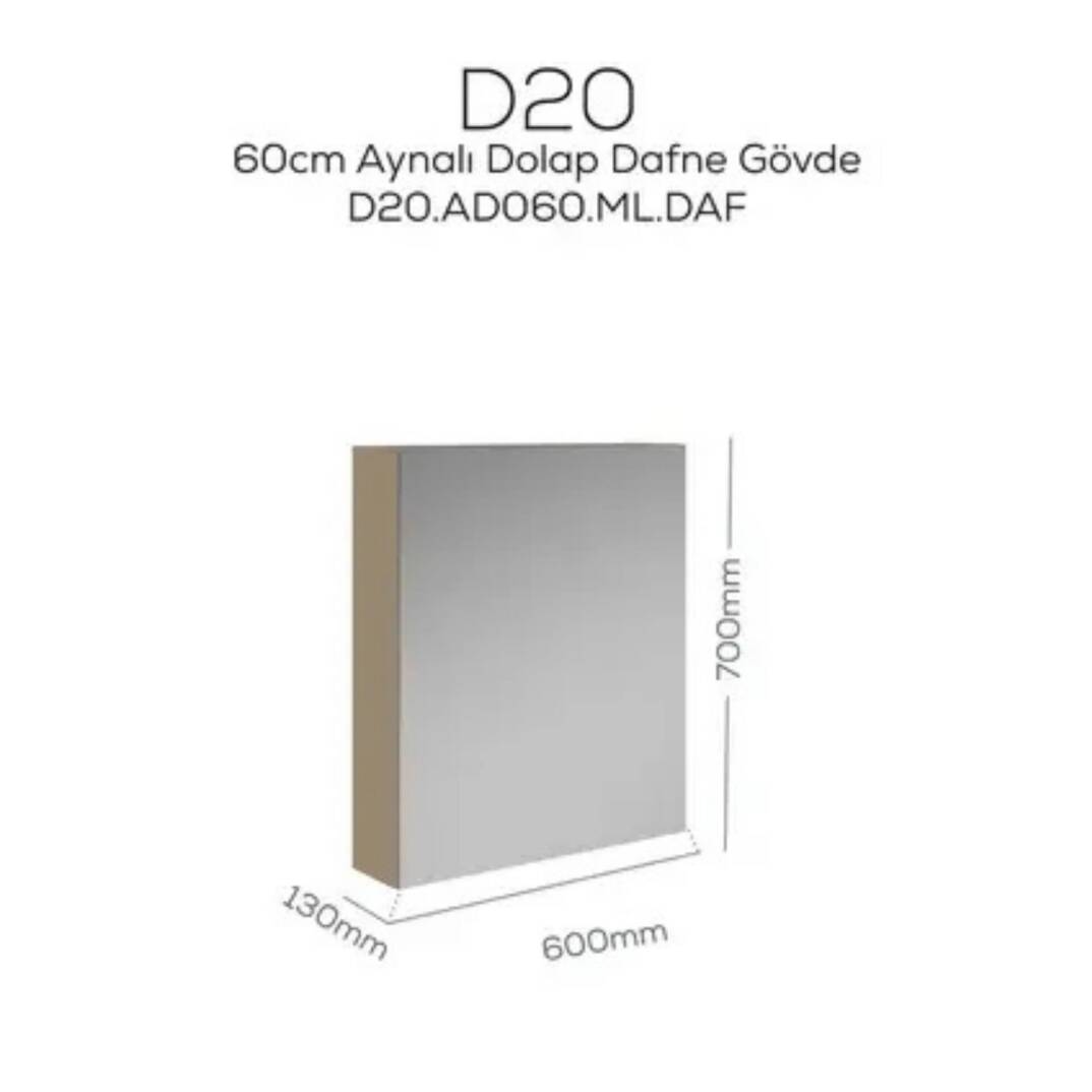 Creavit D20 Aynalı Dolap Dafne 600x700x130mm - 1