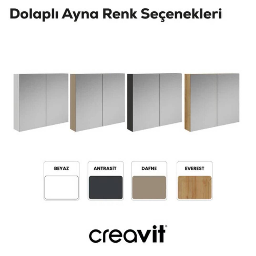 Creavit D20 Aynalı Dolap Dafne 800x700x130mm - 3