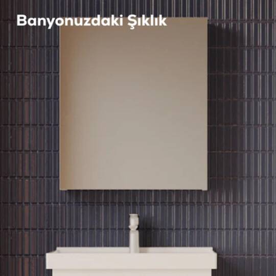 Creavit D20 Aynalı Dolap Everest 600x700x130mm - 2