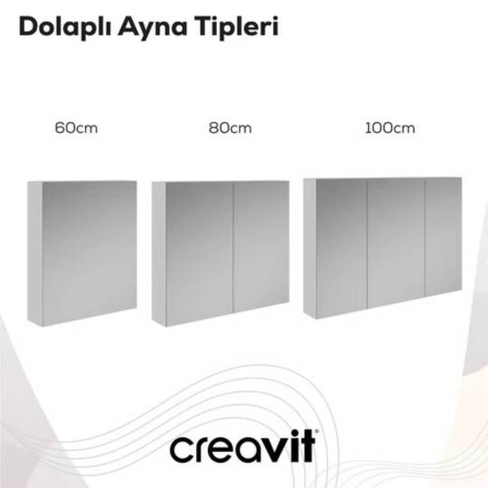 Creavit D20 Aynalı Dolap Everest 600x700x130mm - 5