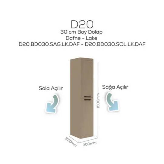 Creavit D20 Sağa Açılır Boy Dolabı Dafne