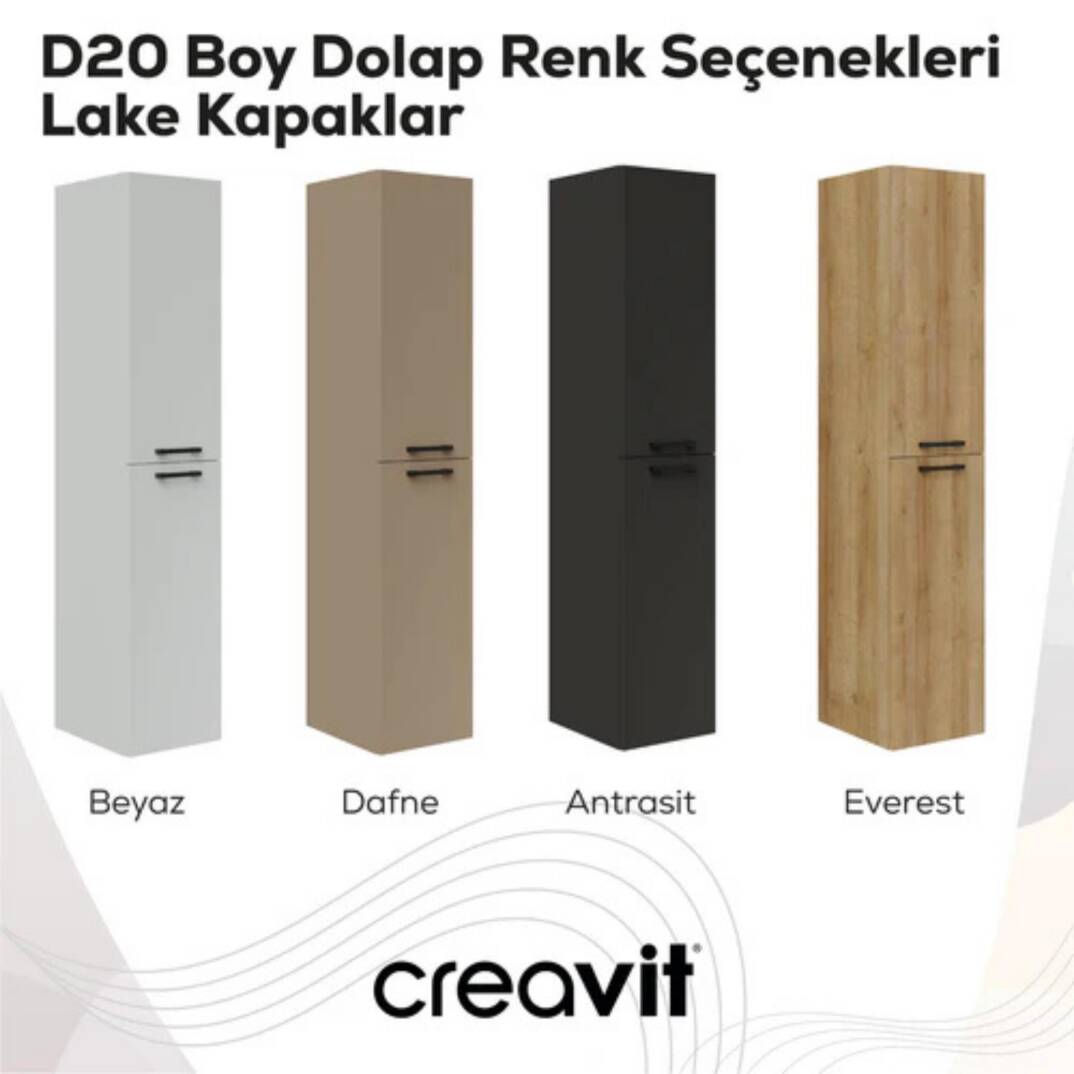 Creavit D20 Sola Açılır Boy Dolabı Beyaz - 2