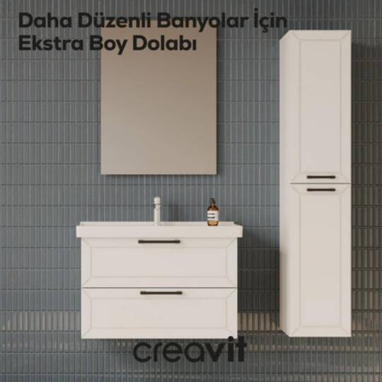 Creavit D20 Sola Açılır Boy Dolabı Beyaz - 2