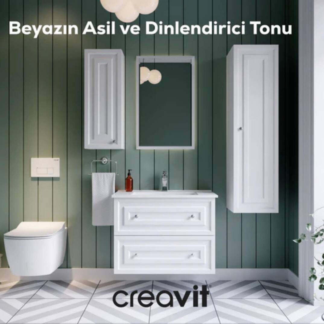 Creavit Kayra Lavabo Dolabı Çekmeceli Mat Beyaz - 4