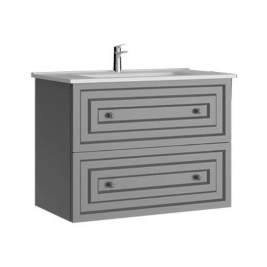 Creavit Kayra Lavabo Dolabı Çekmeceli Mat Gri