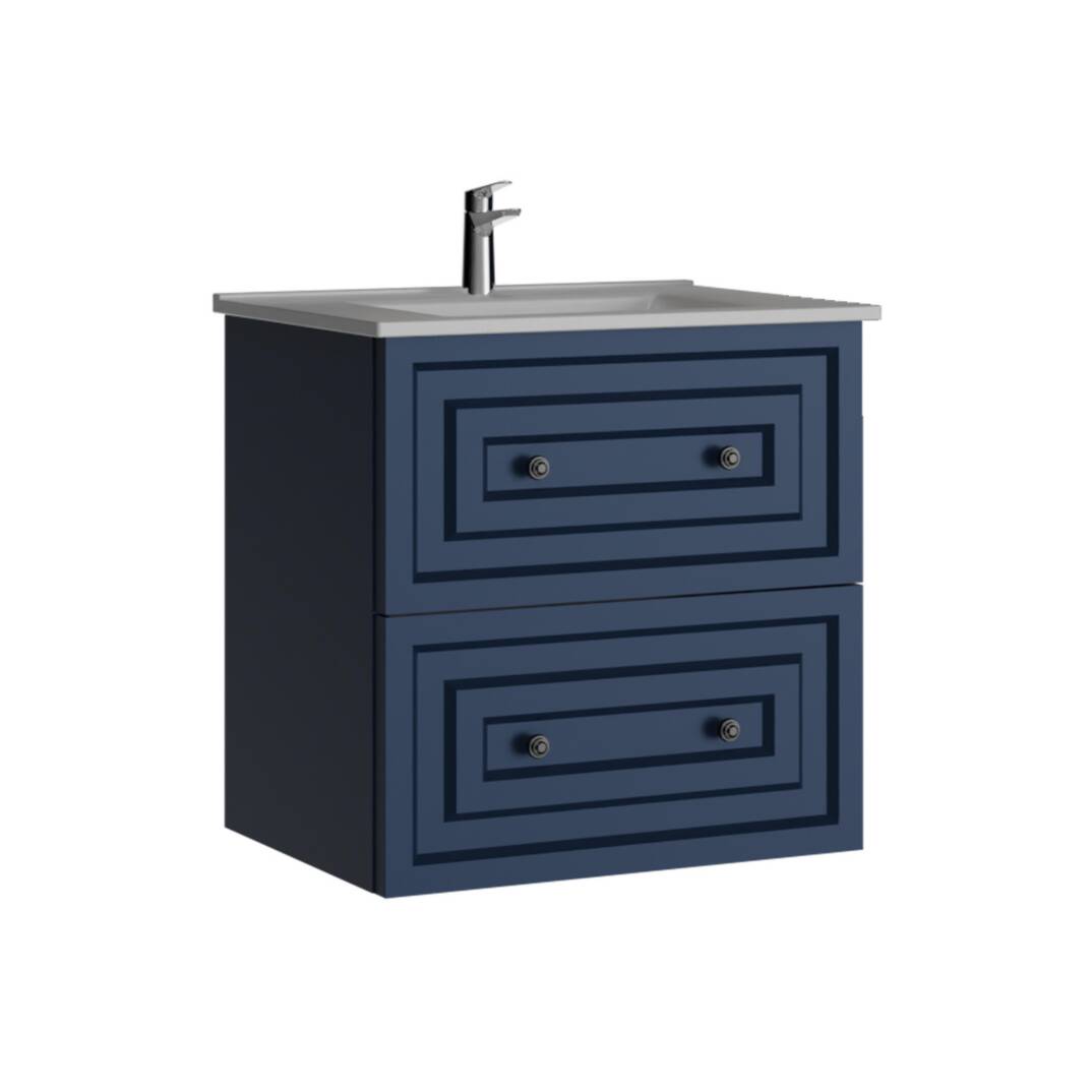 Creavit Kayra Lavabo Dolabı Çekmeceli Mat Safire Blue - 1