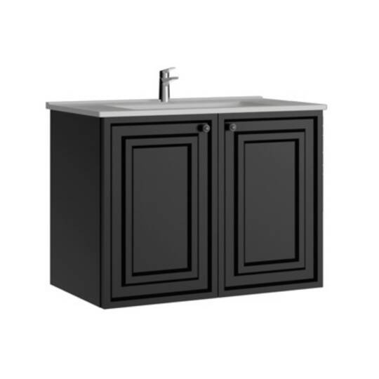 Creavit Kayra Lavabo Dolabı Kapaklı Mat Antrasit