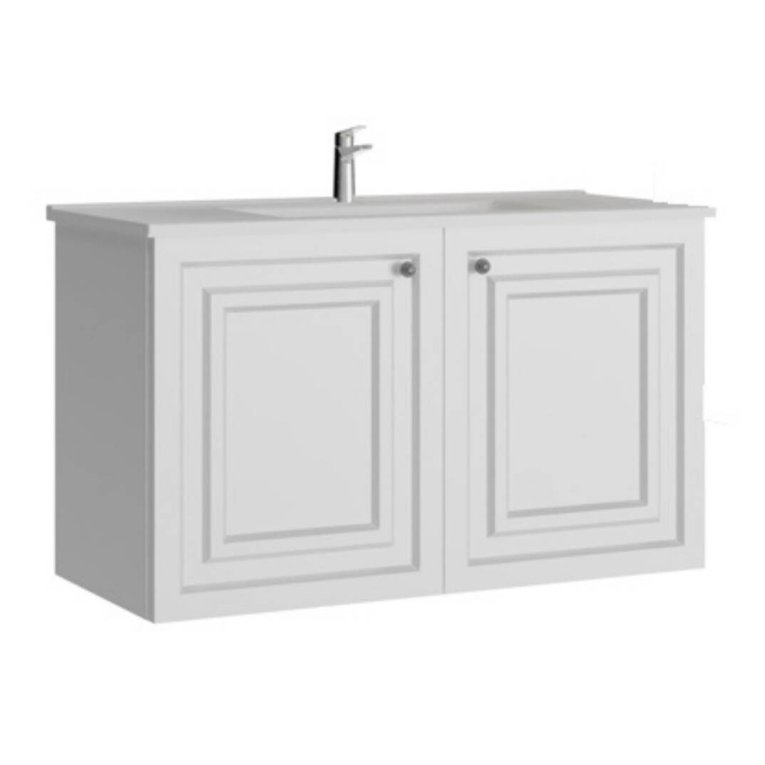 Creavit Kayra Lavabo Dolabı Kapaklı Mat Beyaz - 1