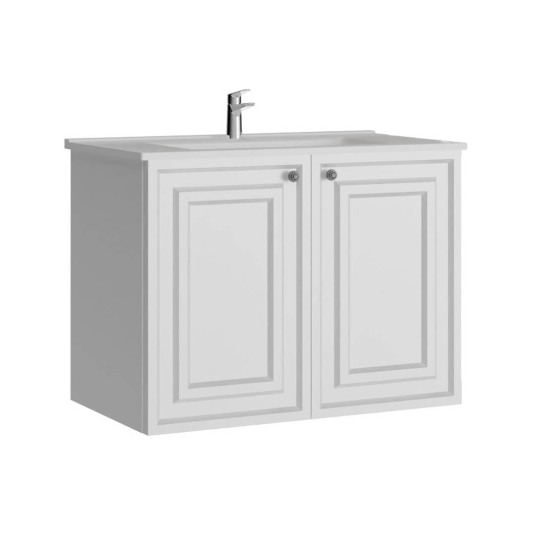 Creavit Kayra Lavabo Dolabı Kapaklı Mat Beyaz - 1