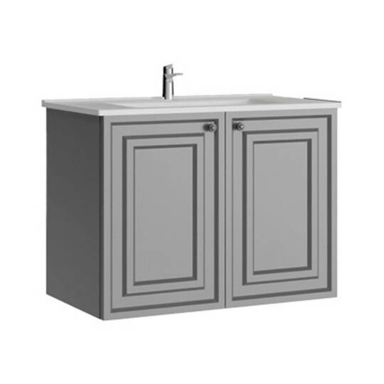 Creavit Kayra Lavabo Dolabı Kapaklı Mat Gri