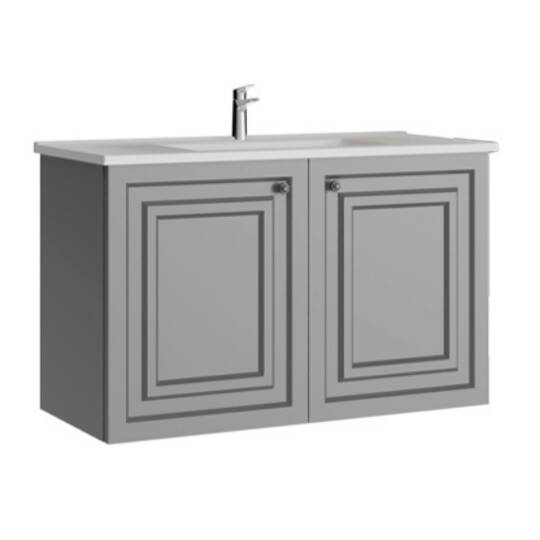 Creavit Kayra Lavabo Dolabı Kapaklı Mat Gri