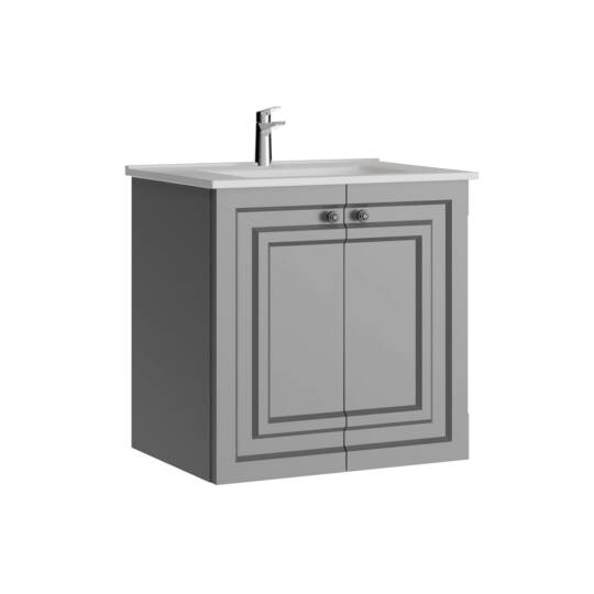 Creavit Kayra Lavabo Dolabı Kapaklı Mat Gri