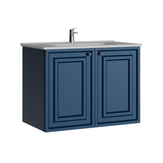 Creavit Kayra Lavabo Dolabı Kapaklı Mat Safire Blue