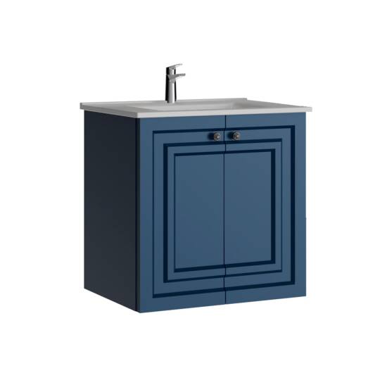 Creavit Kayra Lavabo Dolabı Kapaklı Mat Safire Blue