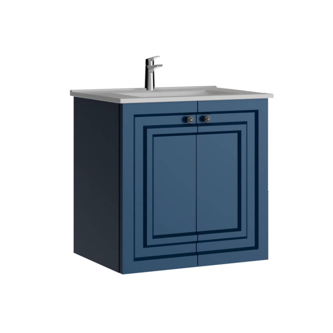 Creavit Kayra Lavabo Dolabı Kapaklı Mat Safire Blue - 1