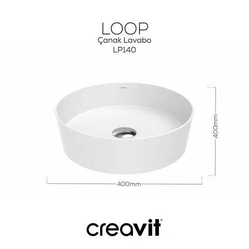 Creavit LOOP Masa Üstü Çanak Lavabo Beyaz 40cm - 4