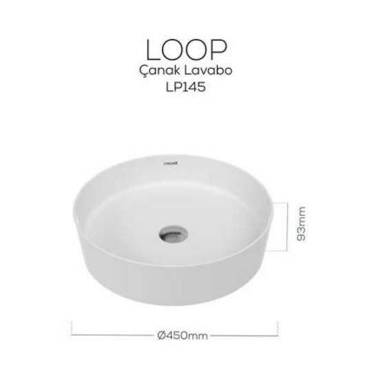 Creavit LOOP Masa Üstü Çanak Lavabo Beyaz 45cm - 2