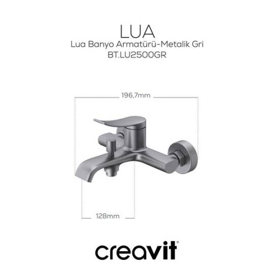 Creavit Lua Banyo Armatürü - Metalik Gri - 2