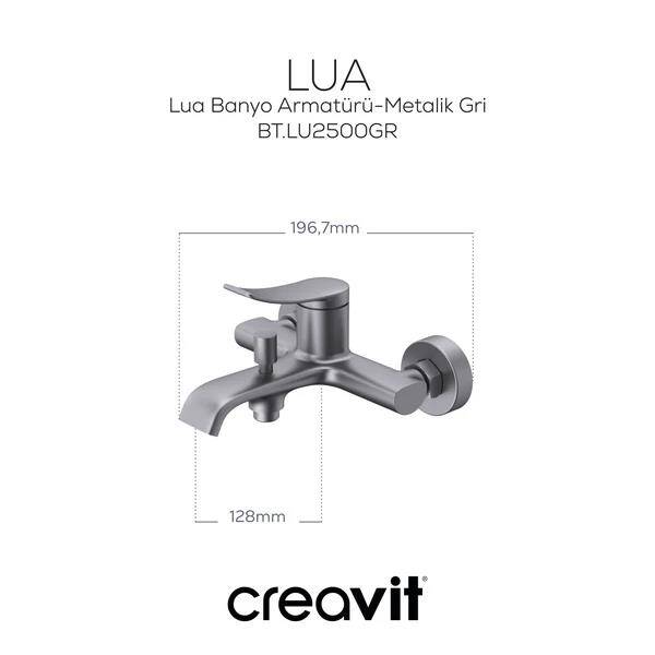 Creavit Lua Banyo Armatürü - Metalik Gri - 2