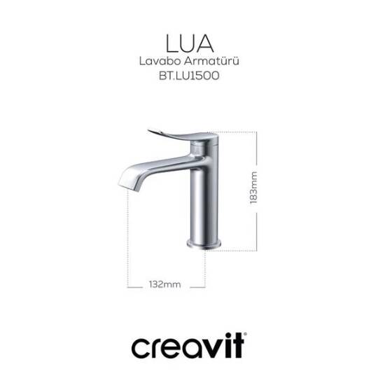 Creavit Lua Lavabo Armatürü - Metalik Gri - 2
