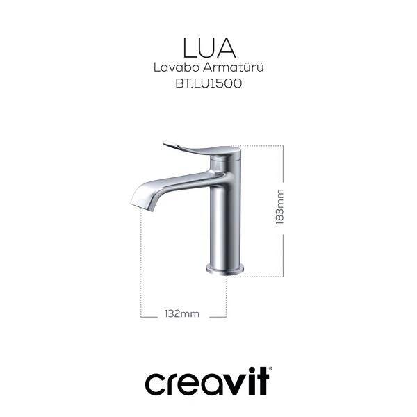 Creavit Lua Lavabo Armatürü - Metalik Gri - 2