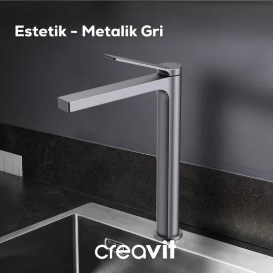 Creavit Ritmo Mutfak Armatürü - Metalik Gri - 3