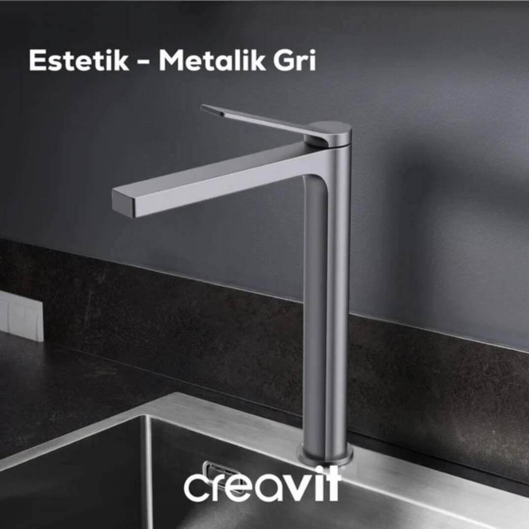 Creavit Ritmo Mutfak Armatürü - Metalik Gri - 3
