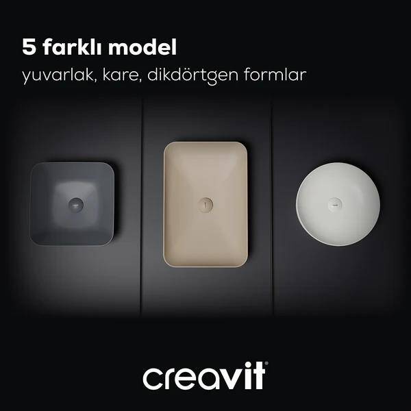 Creavit Ultra Kare Çanak Lavabo 40cm Beyaz Mat - 5