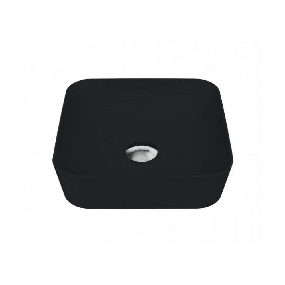 Creavit Ultra Kare Çanak Lavabo Siyah Mat 40cm - 1