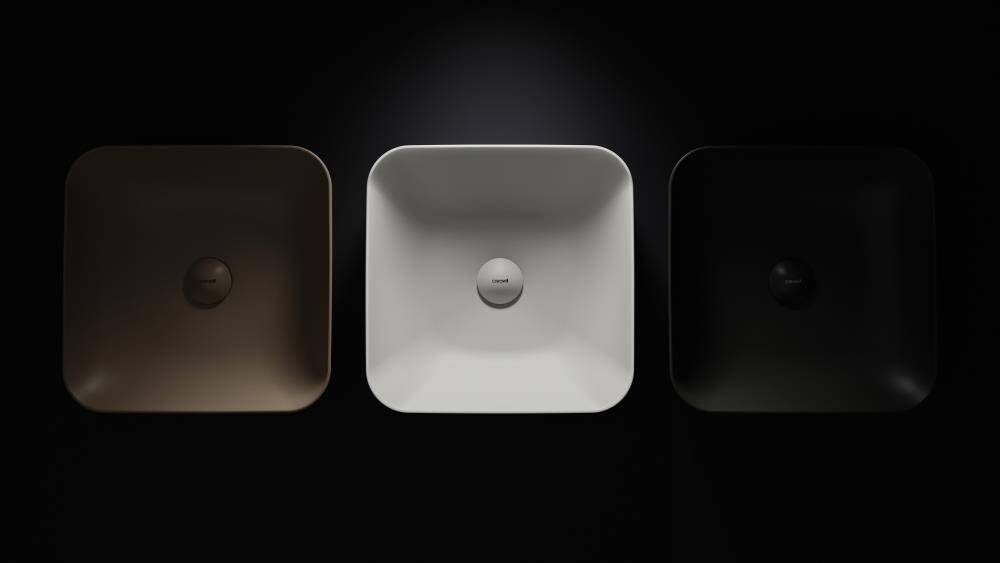 Creavit Ultra Kare Çanak Lavabo Siyah Mat 40cm - 3