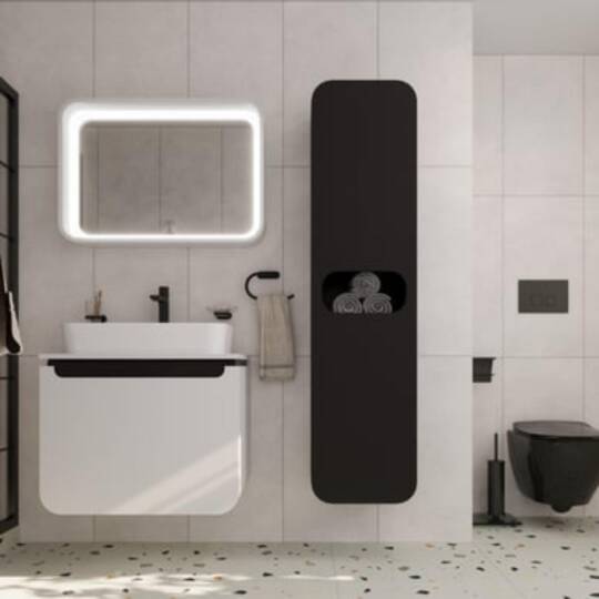 Pion Plus Lavabo Dolabı Mat Beyaz - Antrasit - 3